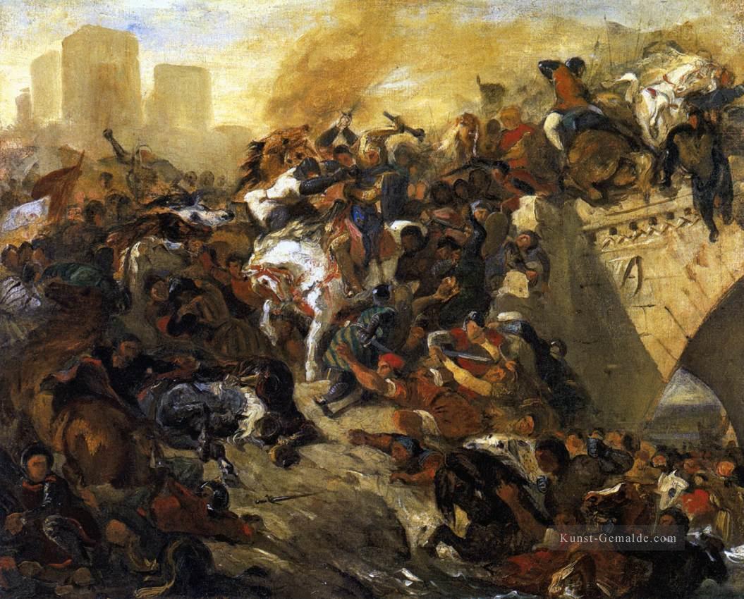Die Schlacht von Taille Entwurf Romantischen Eugene Delacroix Ölgemälde
